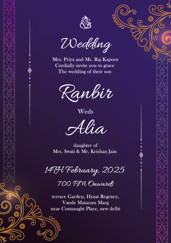 The Imperial Invite wedding invitation template
