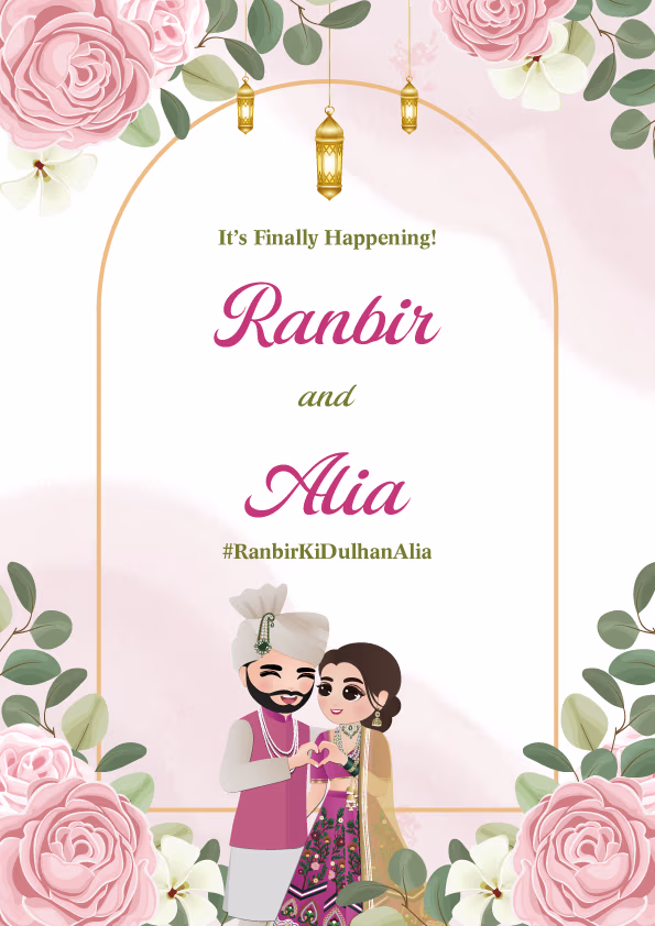 Happily Ever After wedding invitation template