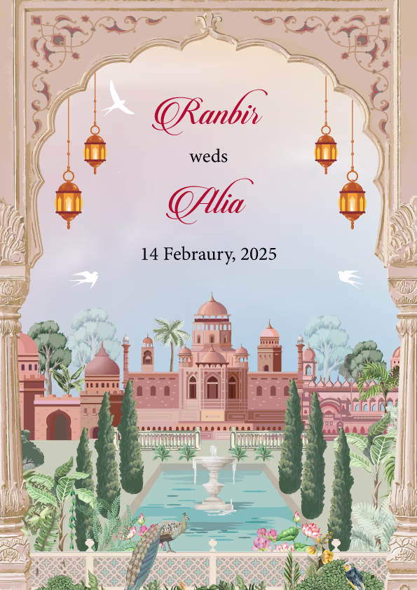 Peach Serenity wedding invitation template