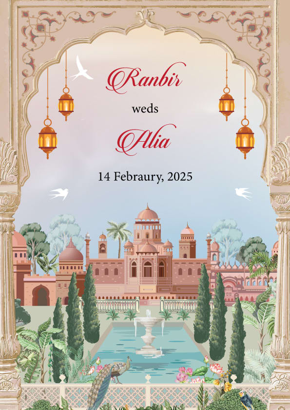 Peach Serenity wedding invitation template