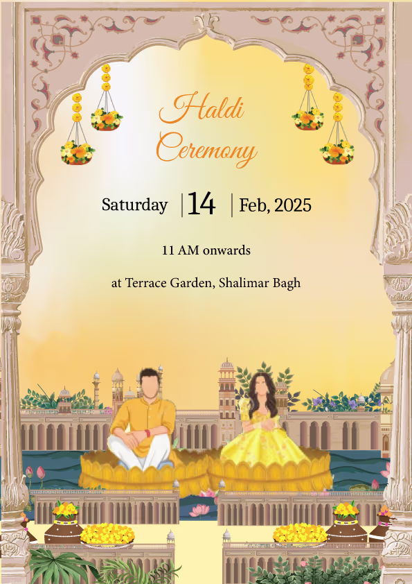 Peach Serenity wedding invitation template - Page 3