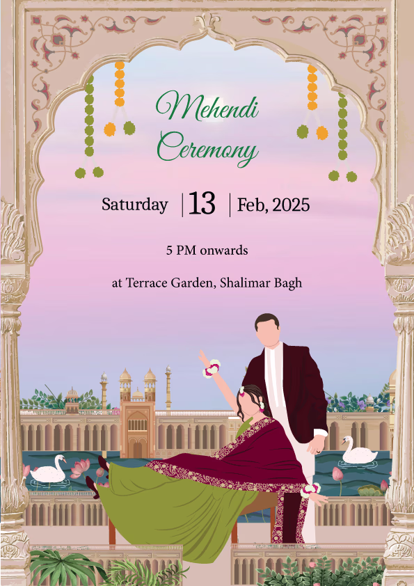 Peach Serenity wedding invitation template - Page 4