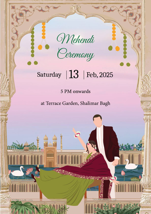 Peach Serenity wedding invitation template - Page 4