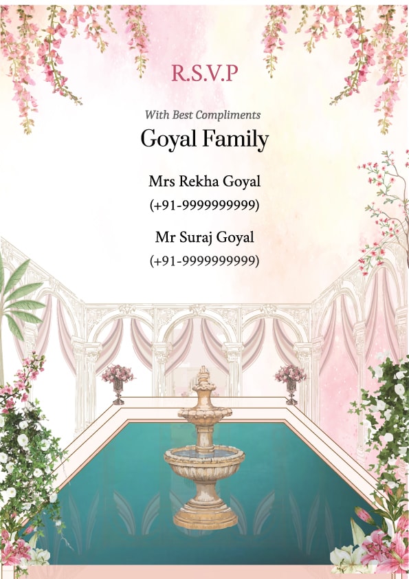 Peach Serenity wedding invitation template - Page 5