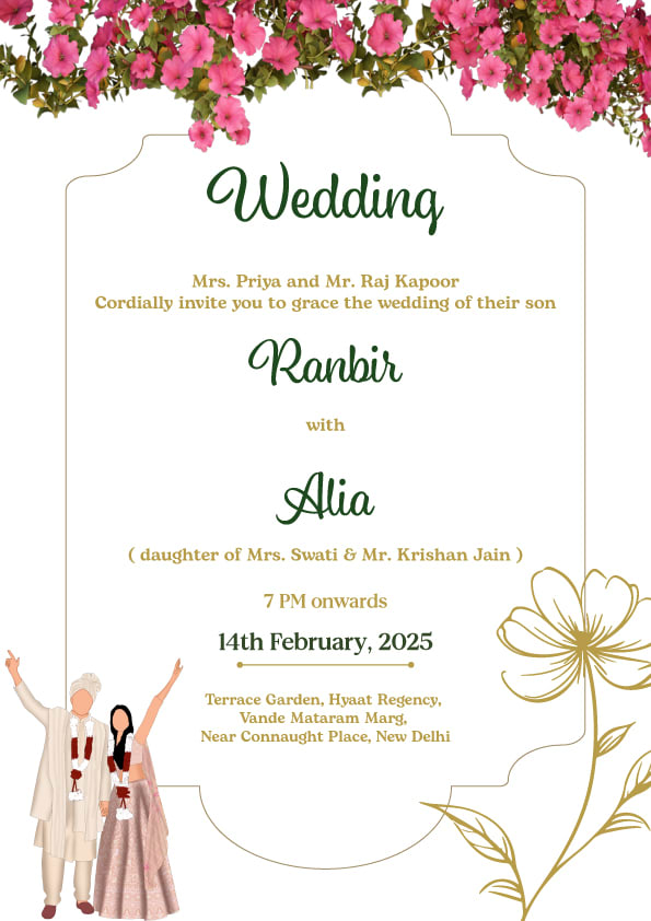 Peach Serenity wedding invitation template - Page 2