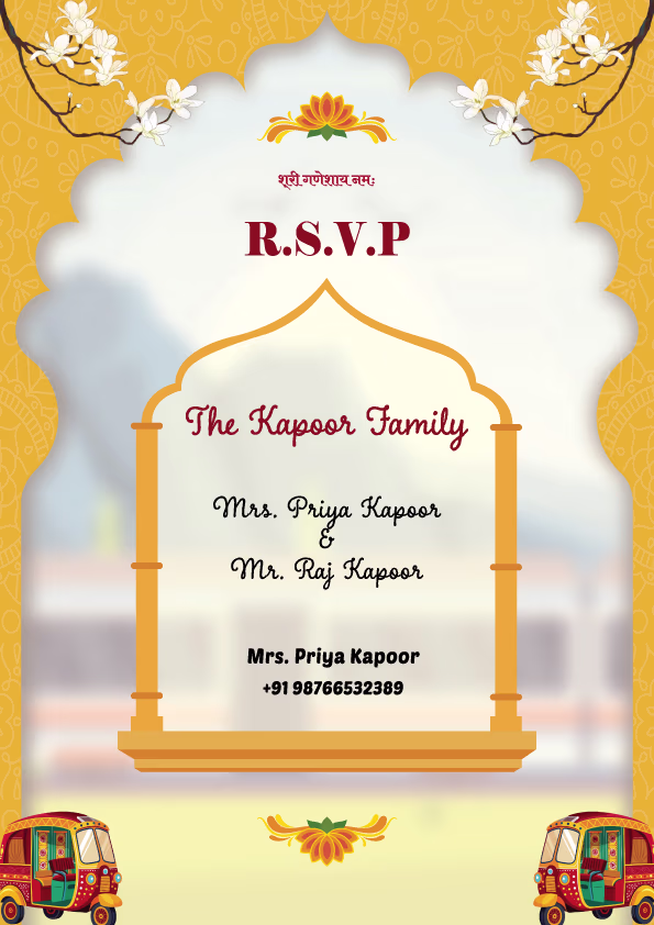 Peach Serenity wedding invitation template - Page 3