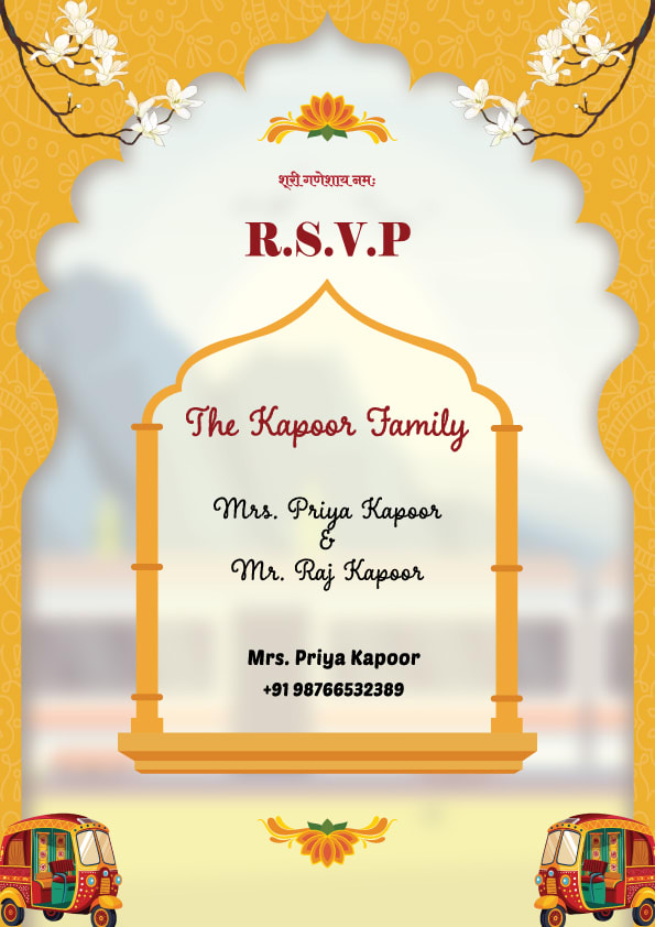 Peach Serenity wedding invitation template - Page 3