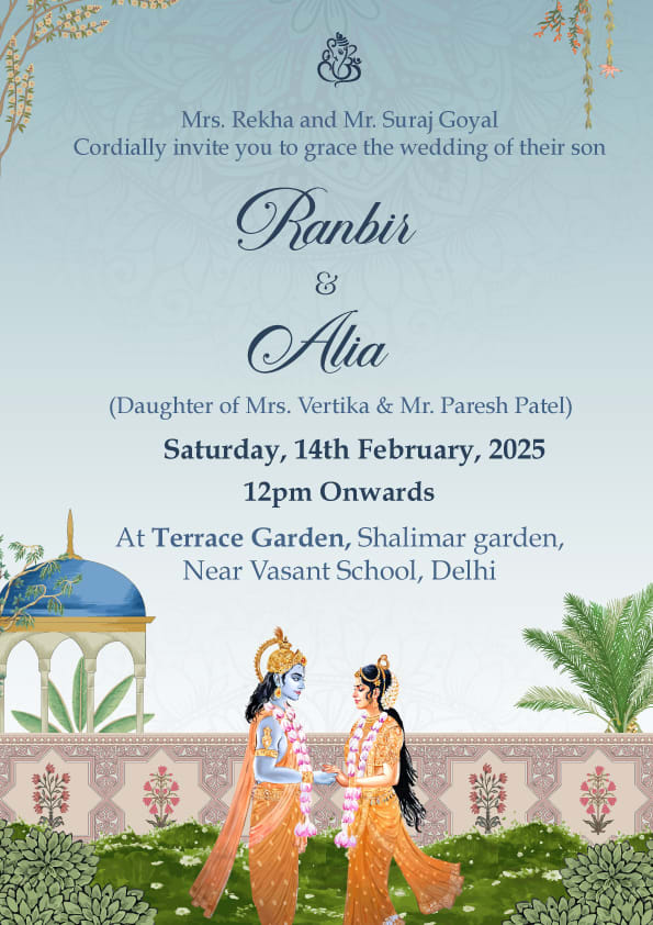 Radha Krishna wedding invitation template - Page 2