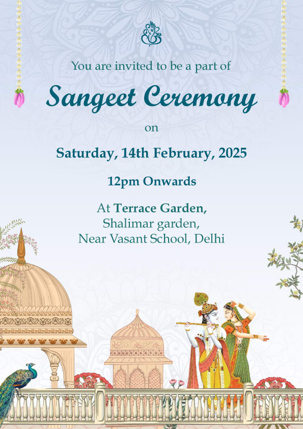 Radha Krishna wedding invitation template - Page 5