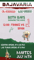 France vs Spain – Game Screening at Bajavaria El Centro