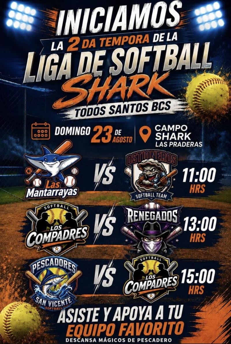 Liga de Softball Shark – Las Mantarrayas vs Ostioneros