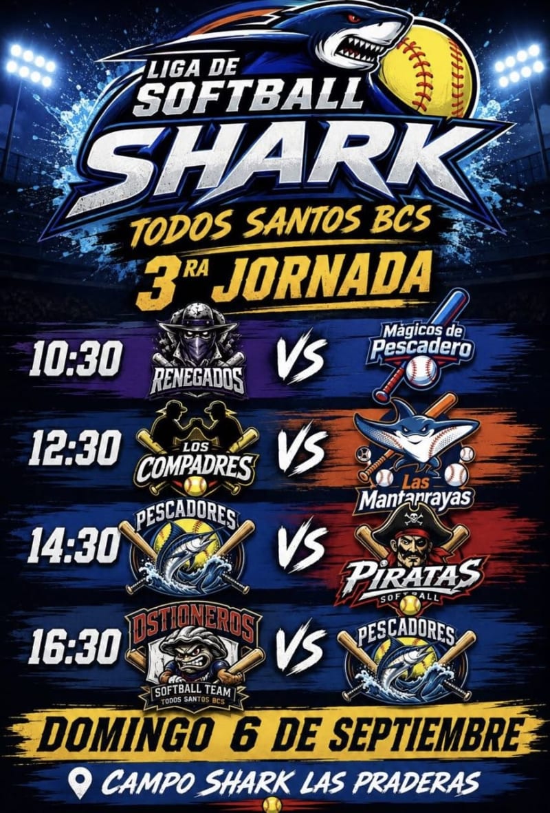 Liga de Softball Shark – 3ra Jornada: Renegados vs Mágicos de Pescadero