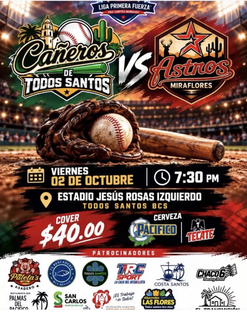 Cañeros de Todos Santos vs Astros de Miraflores