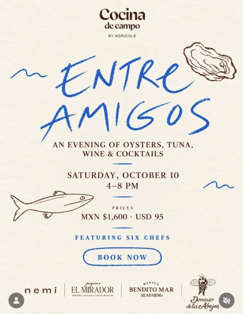Entre Amigos – An Evening of Oysters, Tuna, Wine & Cocktails