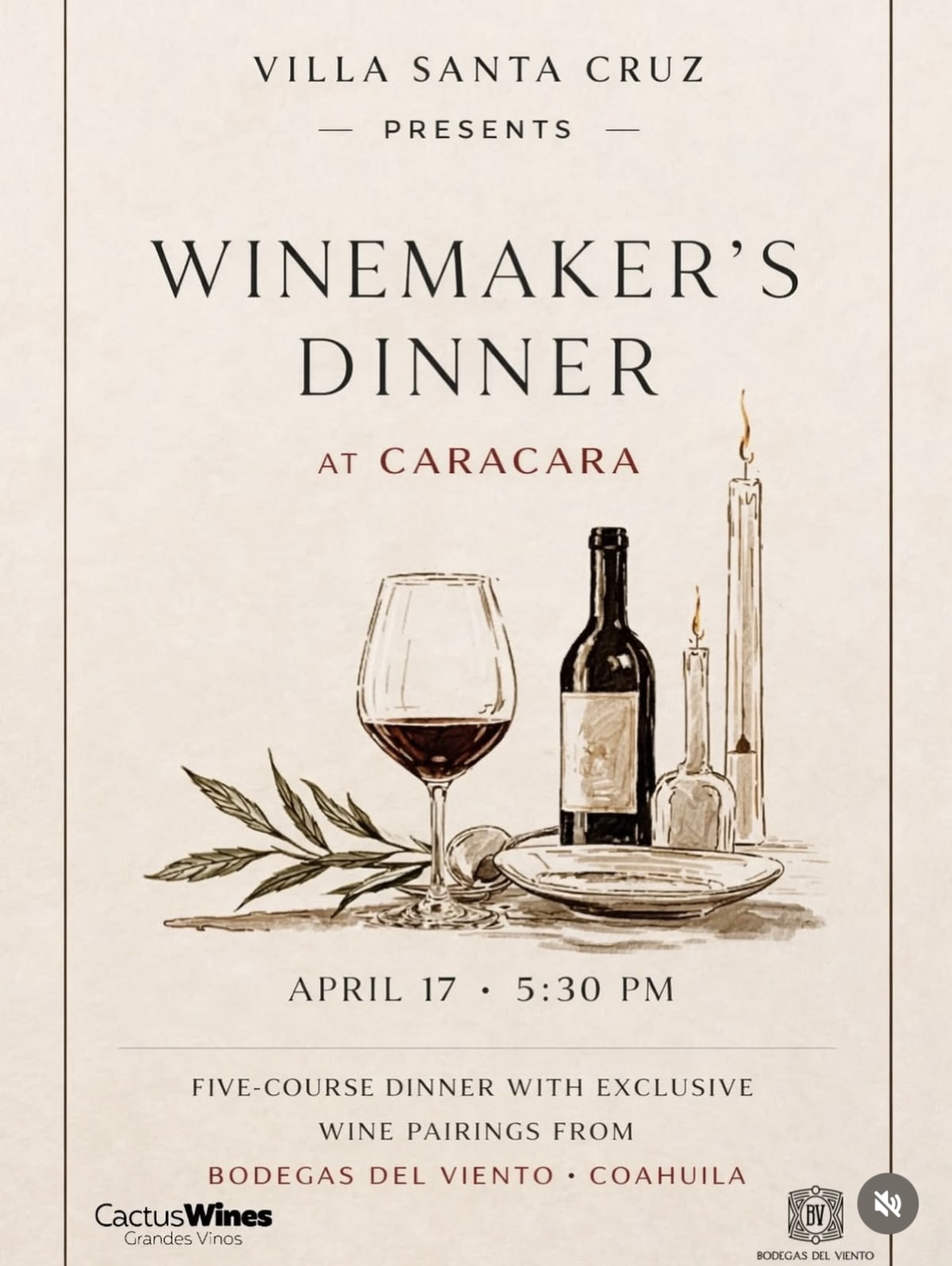 Winemaker's dinner at Caracara
