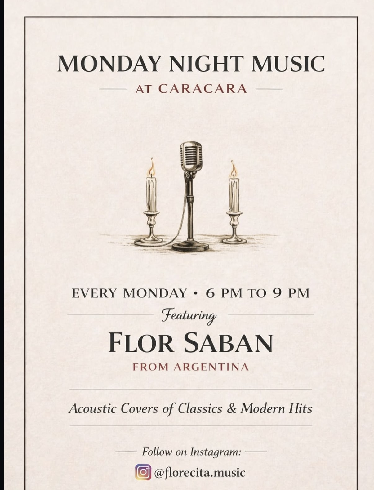 Monday Night Music at Caracara feat. Flor Saban
