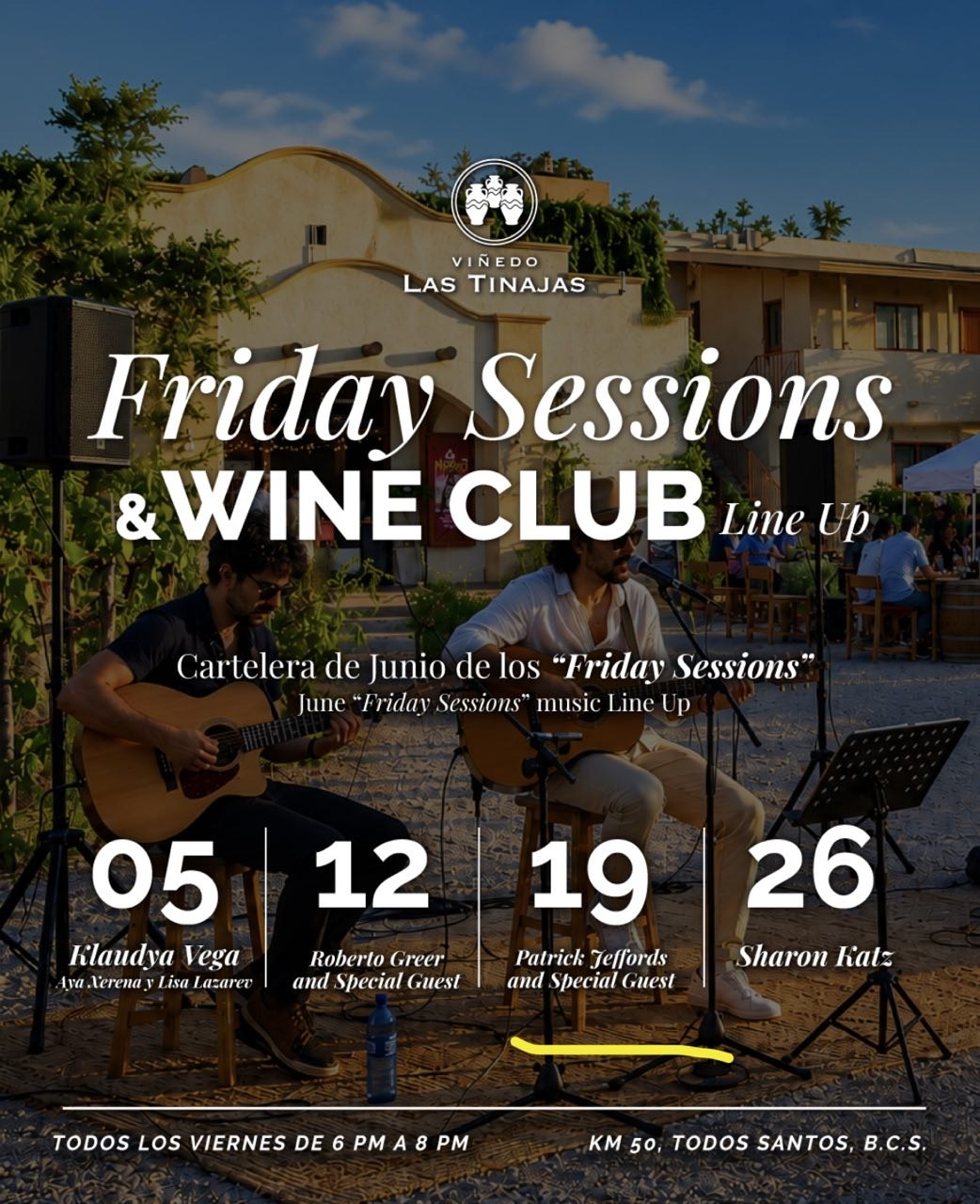 Friday Sessions & Wine Club Line Up
