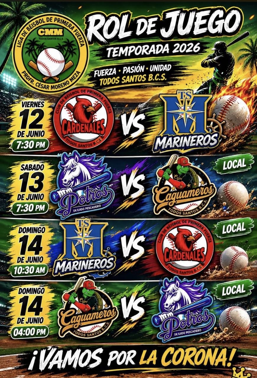Rol de Juego – Temporada 2026 | Liga de Béisbol de Primera Fuerza CMM