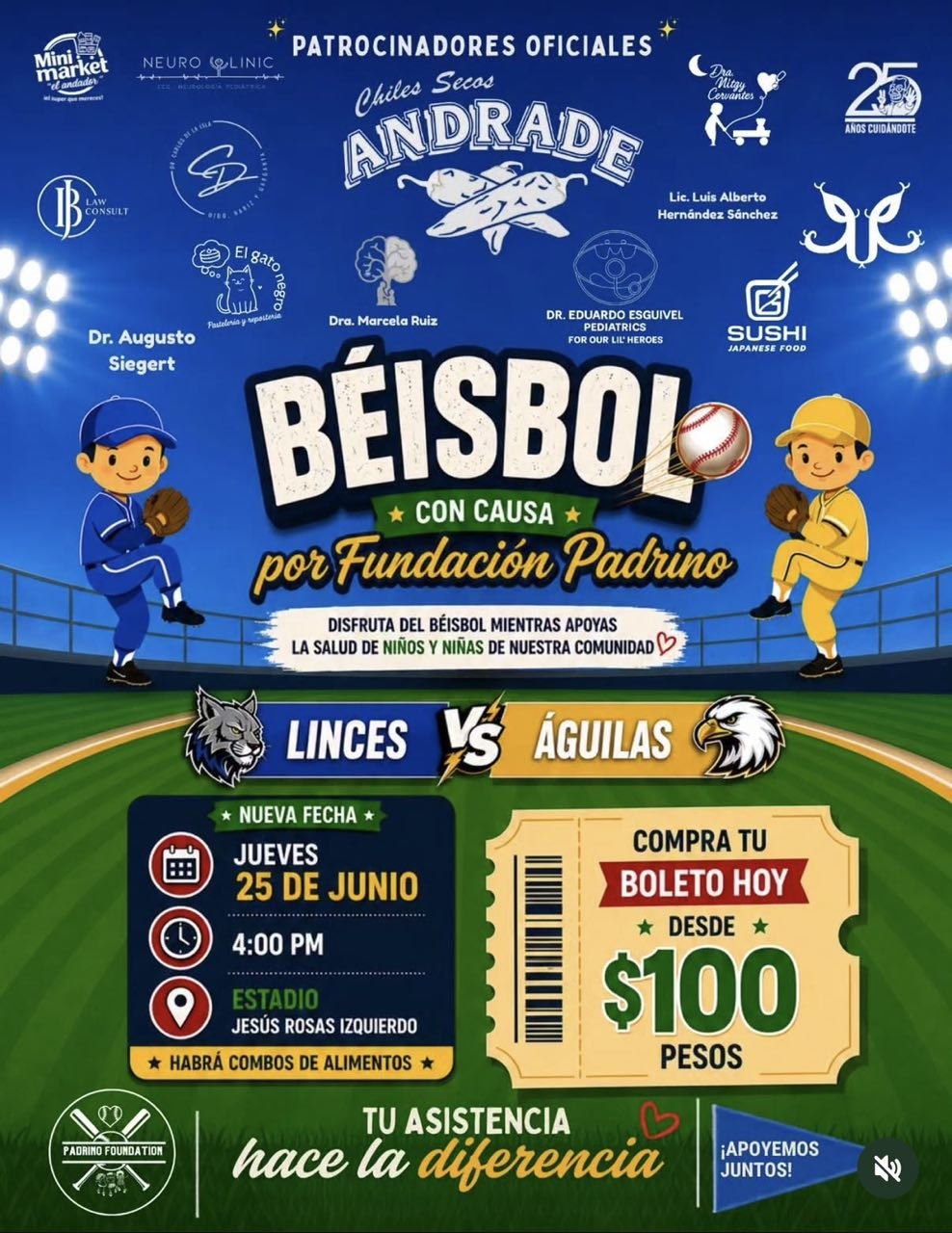 Béisbol con Causa por Fundación Padrino