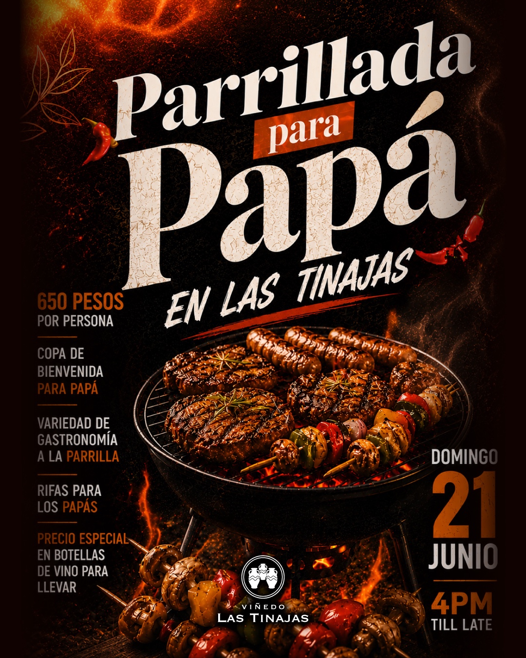 PARRILLADA DIA DEL PADRE VIÑEDO LAS TINAJAS