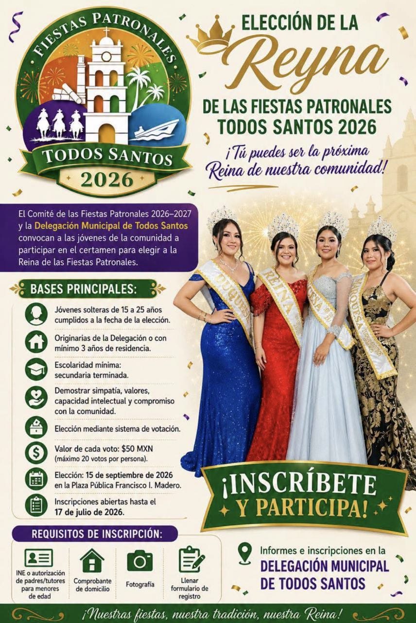 Election of the Todos Santos festival queen 2026