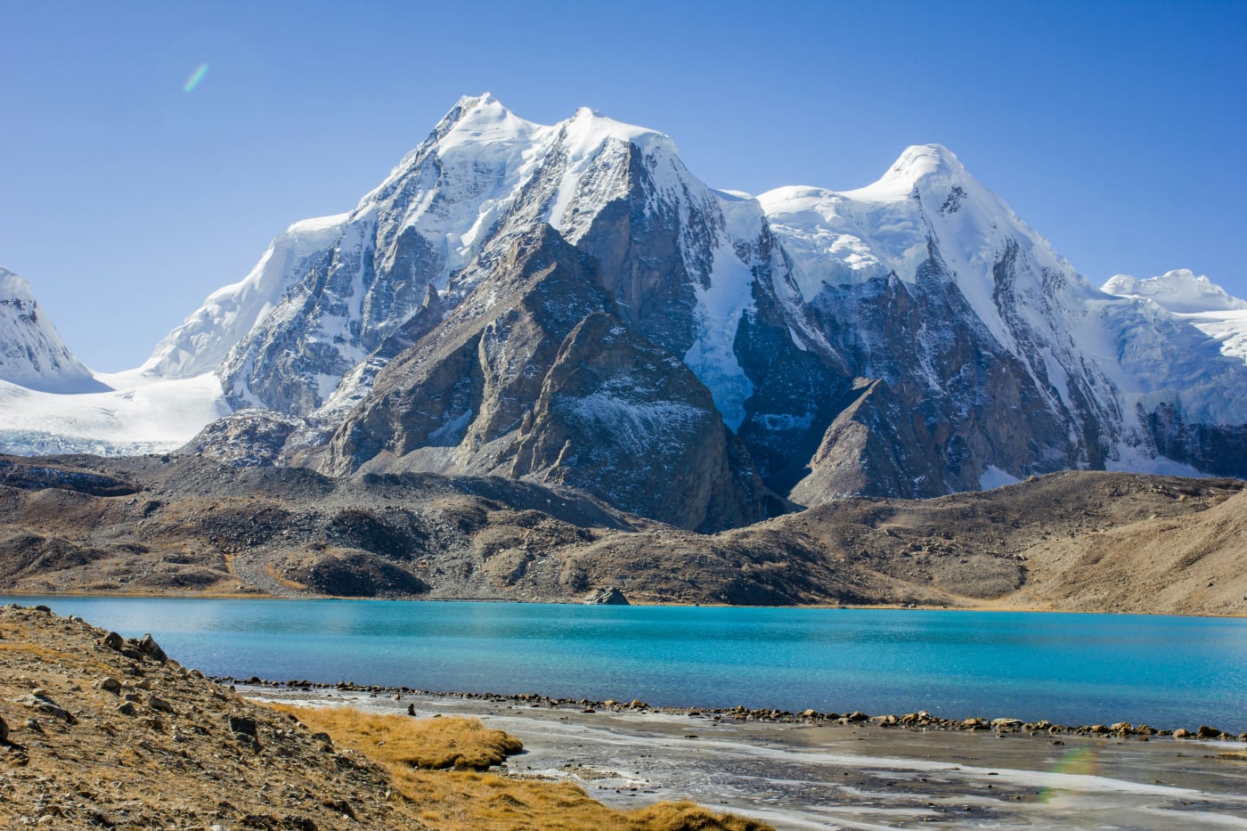 Gurudongmar Lake high altitude sacred lake North Sikkim