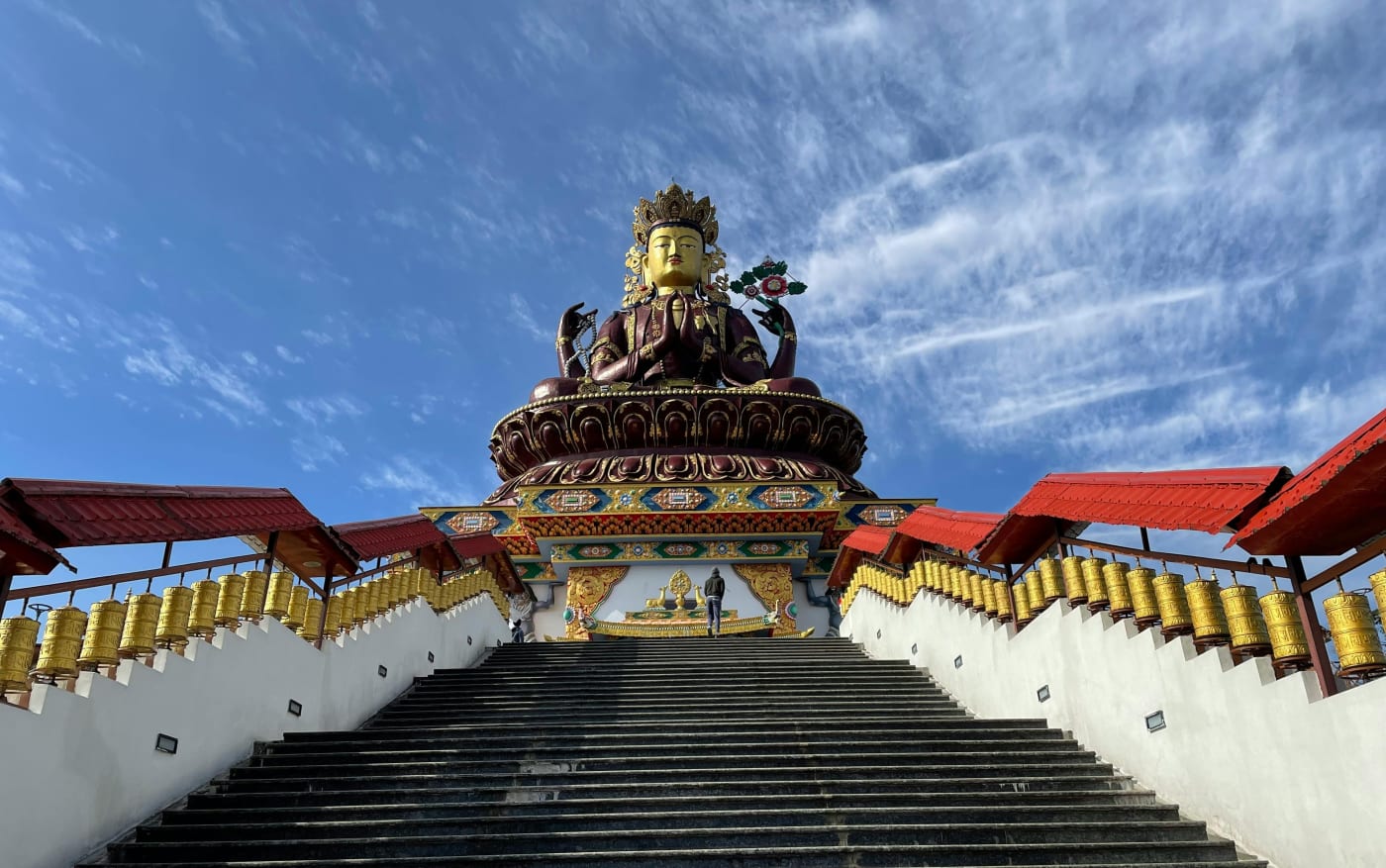 Pelling Skywalk glass bridge Chenrezig statue West Sikkim