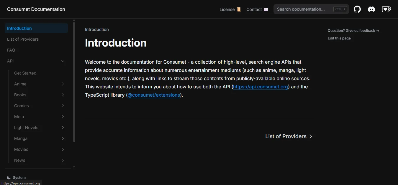 Consumet API Docs