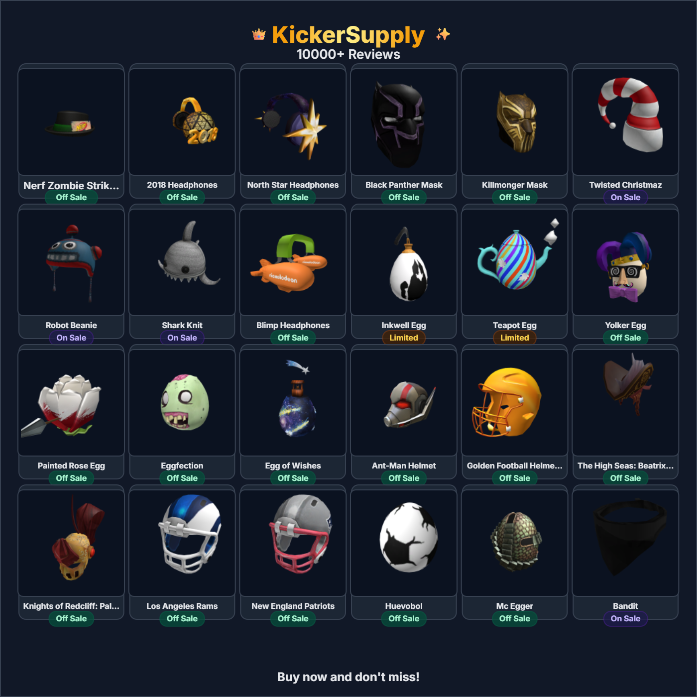 2016 Roblox Account | Inkwell Egg + Teapot Egg | 2 Limited | 82 Offsale | 166 Items | Instant