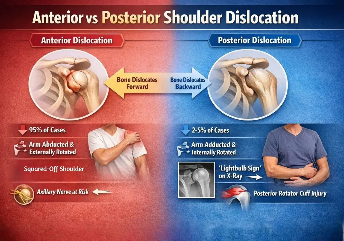 Anterior vs Posterior Shoulder Dislocation Quick Comparison