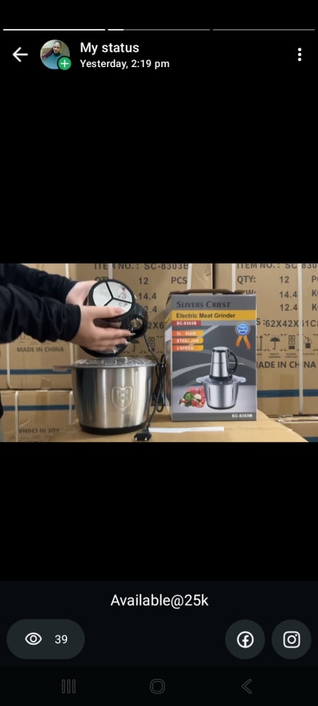 Silver Crest Electric meat Grinder 3L
