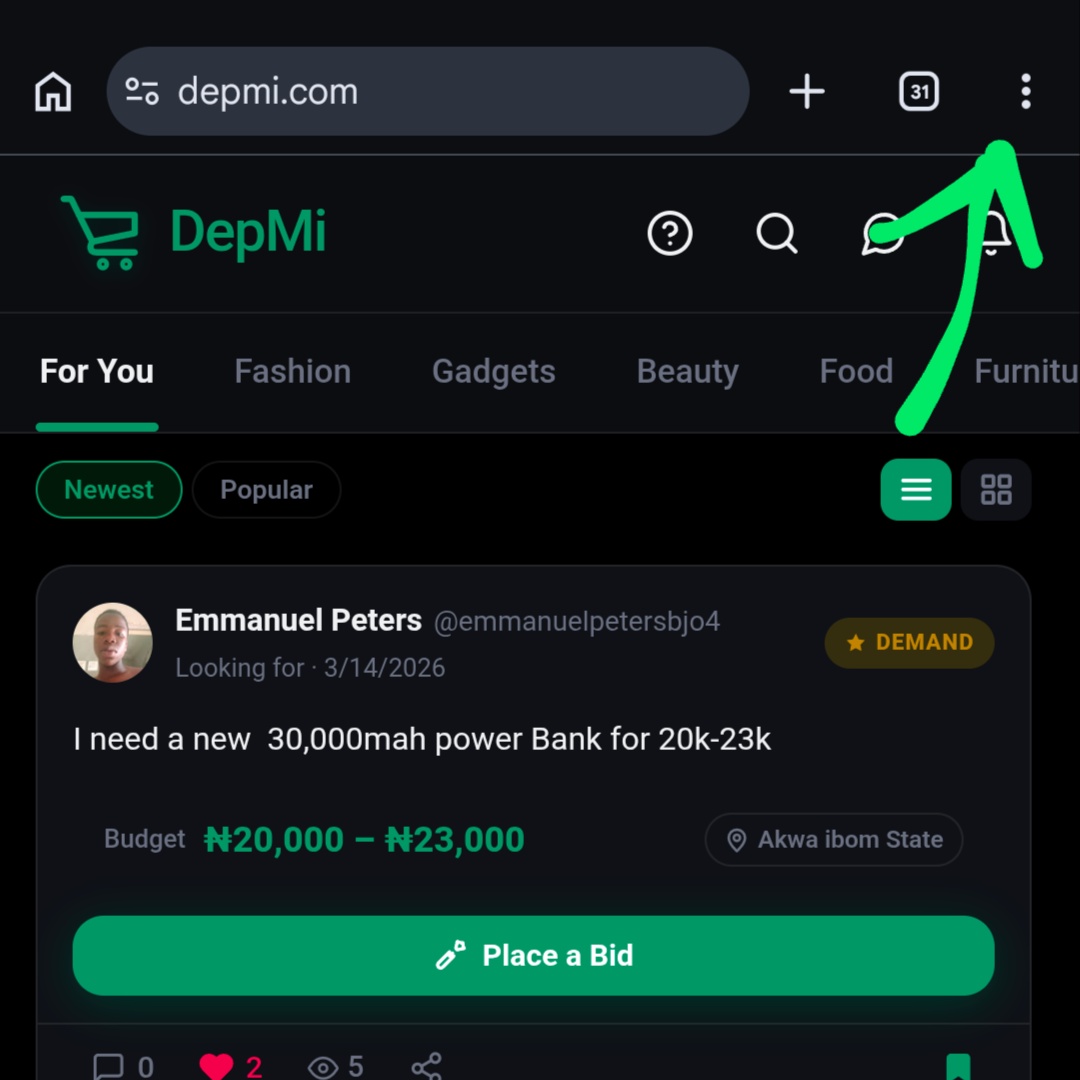 You can now save DepMi as an app on your device 