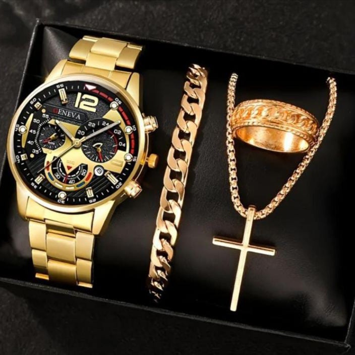 4 in one men jewelry set