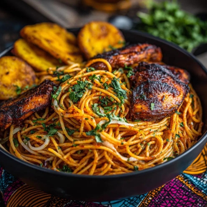 Jellof Spaghetti With Beef 🍖 🍝