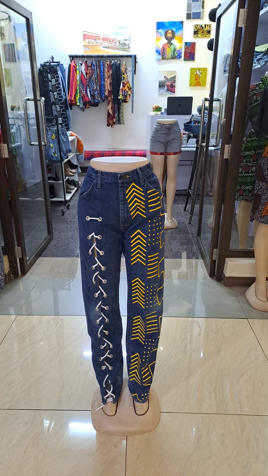 Custom Yellow Tribal art