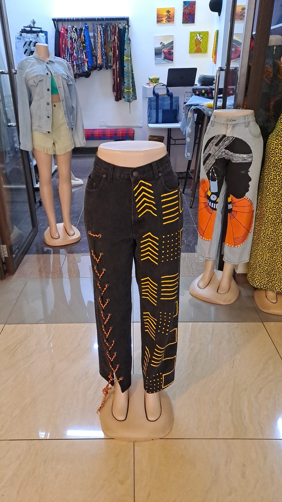 Custom Yellow Tribal art