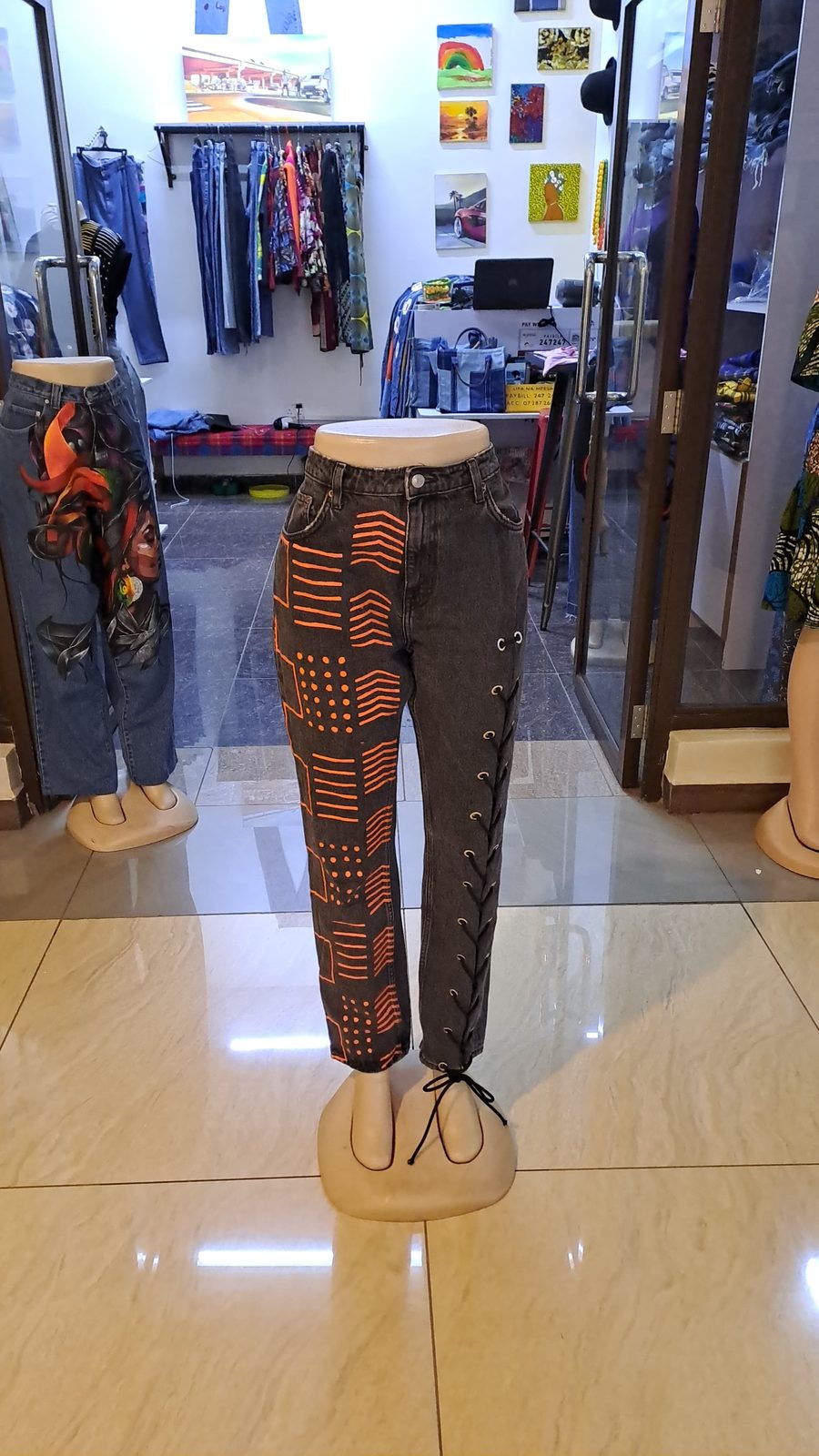 Custom Orange Tribal art