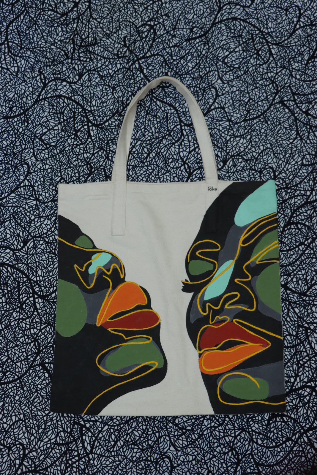 ABSTRACT FACES & HUMAN CONNECTION... CANVAS TOTE BAG