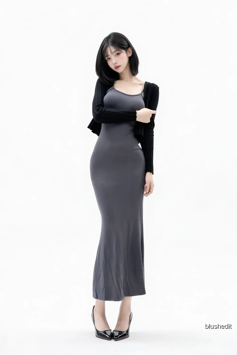 Grey Slip Maxi With a Black Layer
