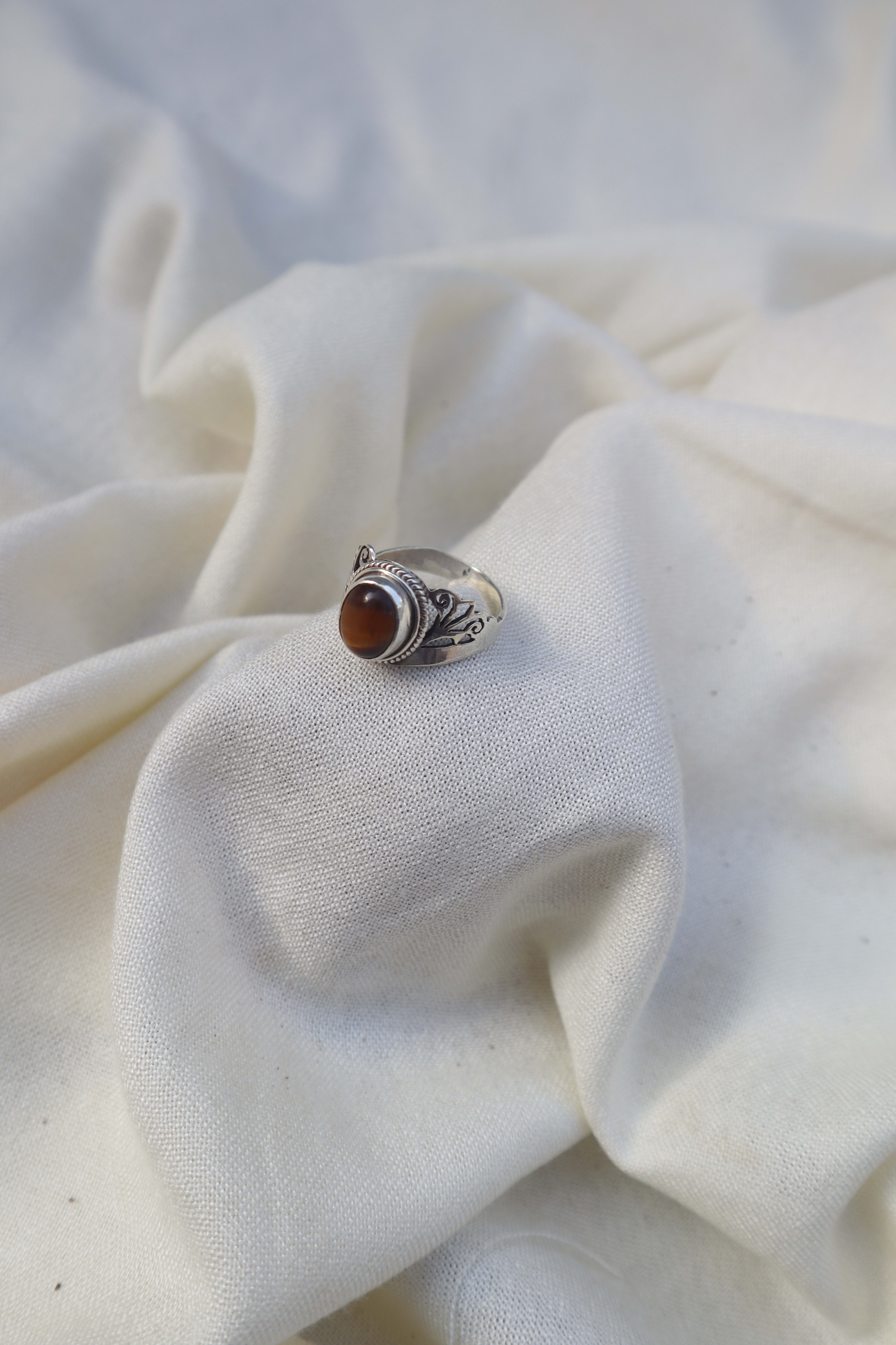 Tiger eye Silver ring