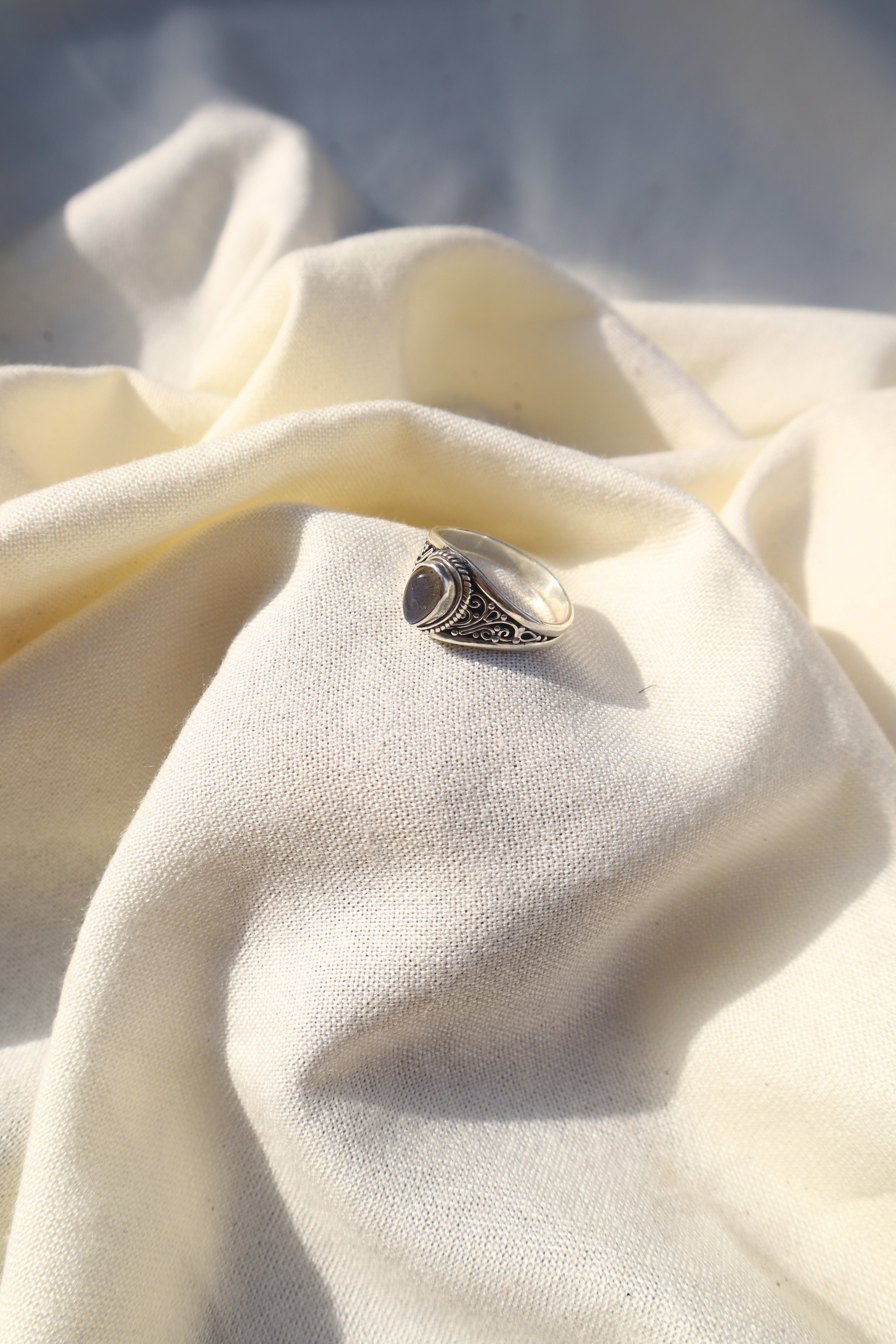 Silver Labradorite ring