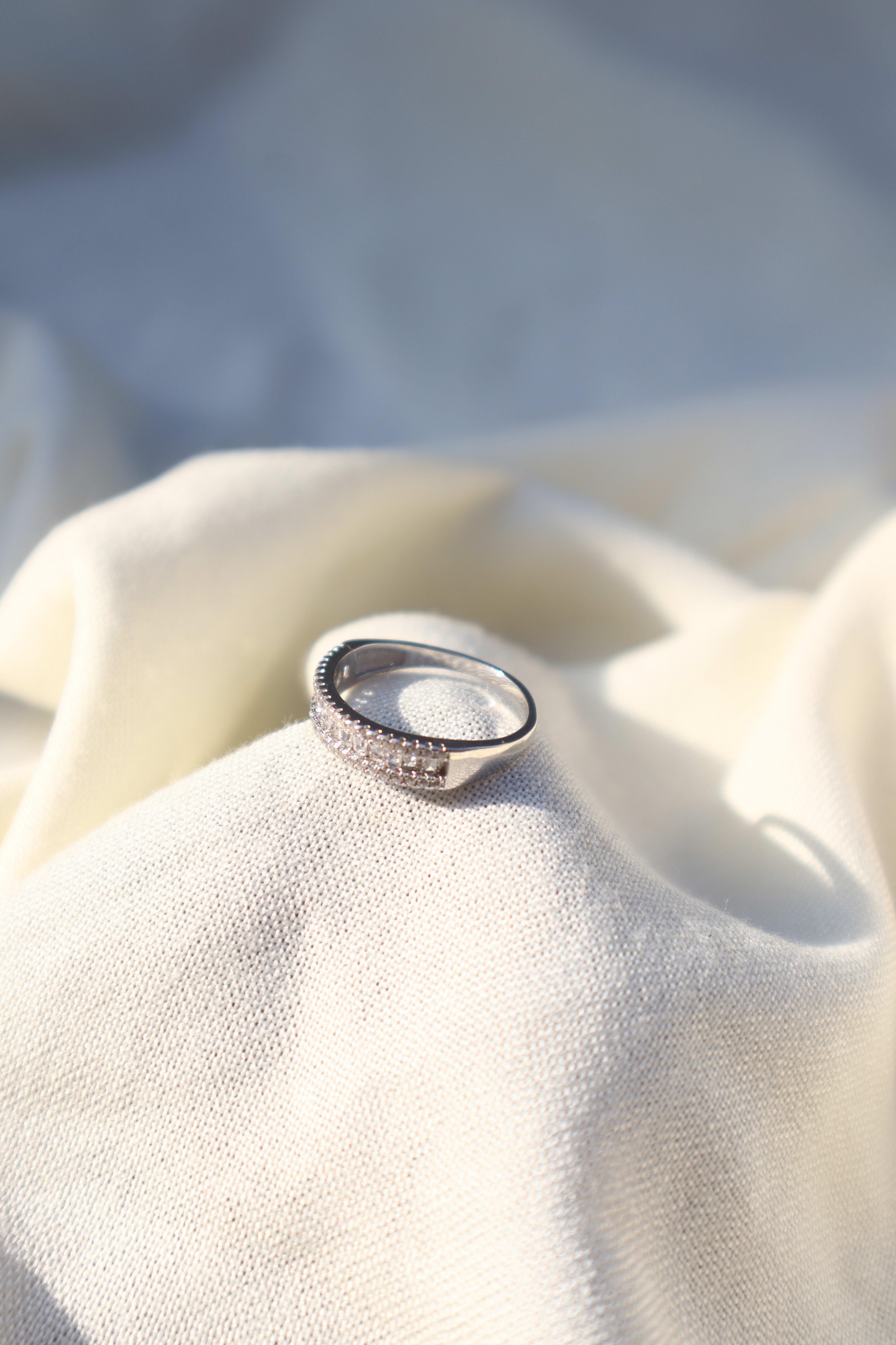 Silver Flat Love ring