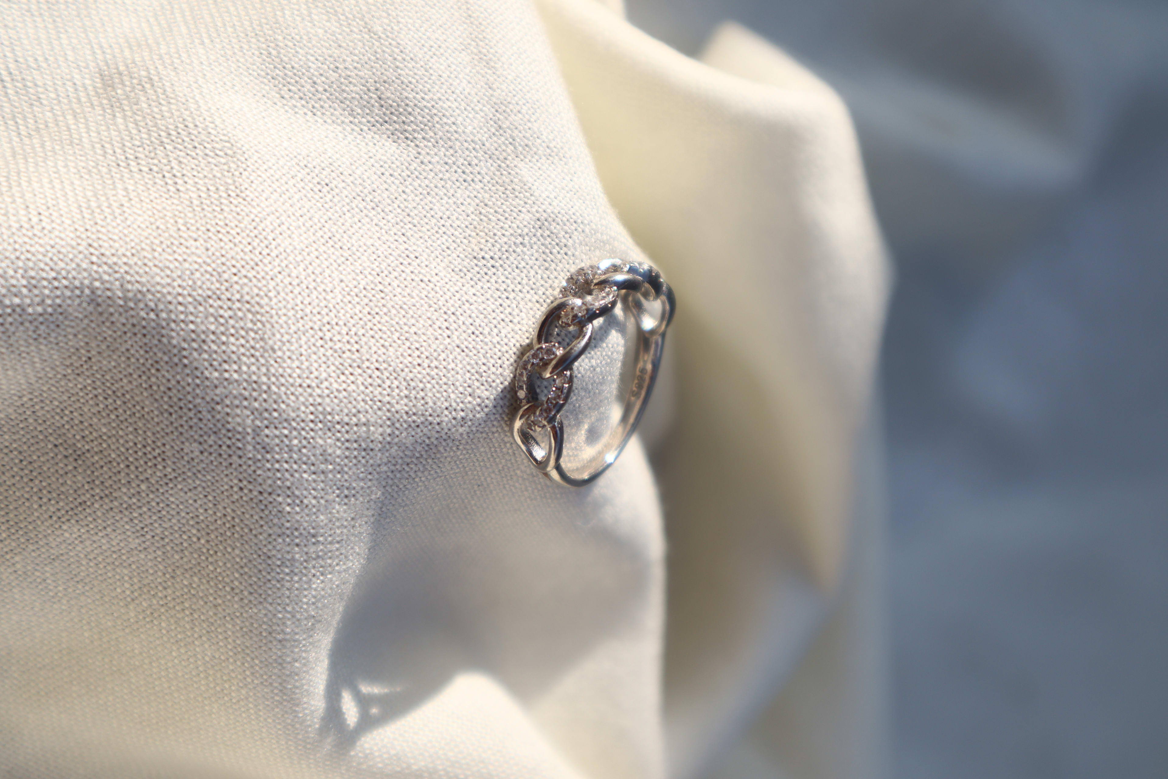 Silver Cross-section ring