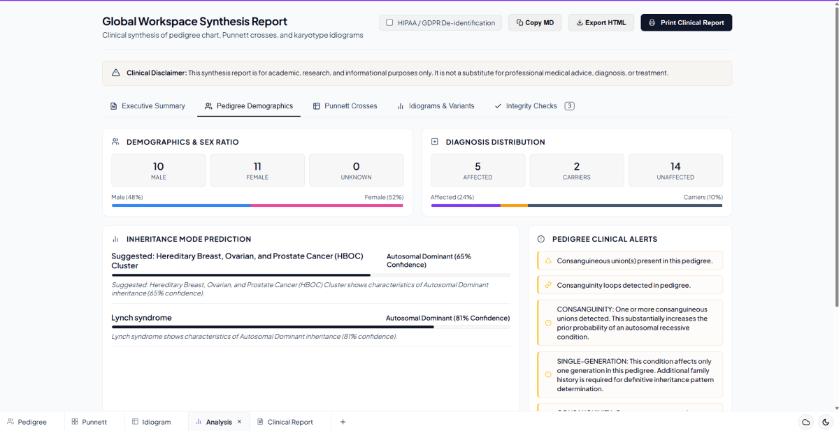 Biogistry Global Multi-Diagram Synthesis and HIPAA PHI Anonymization UI