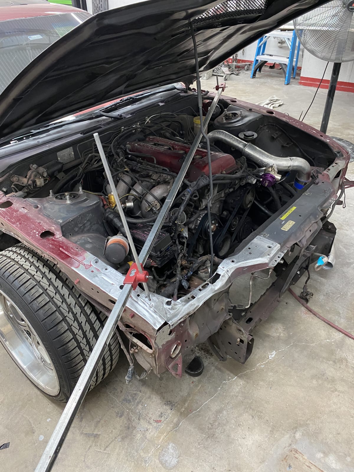 Mazda RX7 before bodywork angle 2 – Cam Collision New Braunfels TX