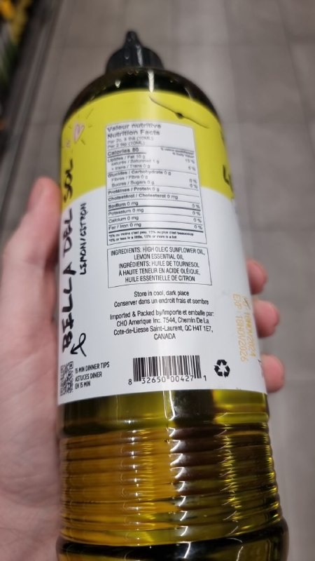 Lemon Infused High Oleic Sunflower Oil