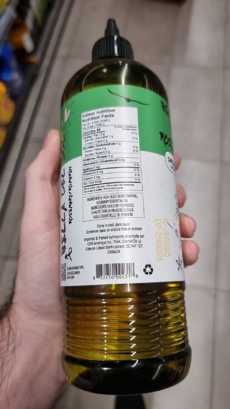 Rosemary Infused High Oleic Sunflower Oil