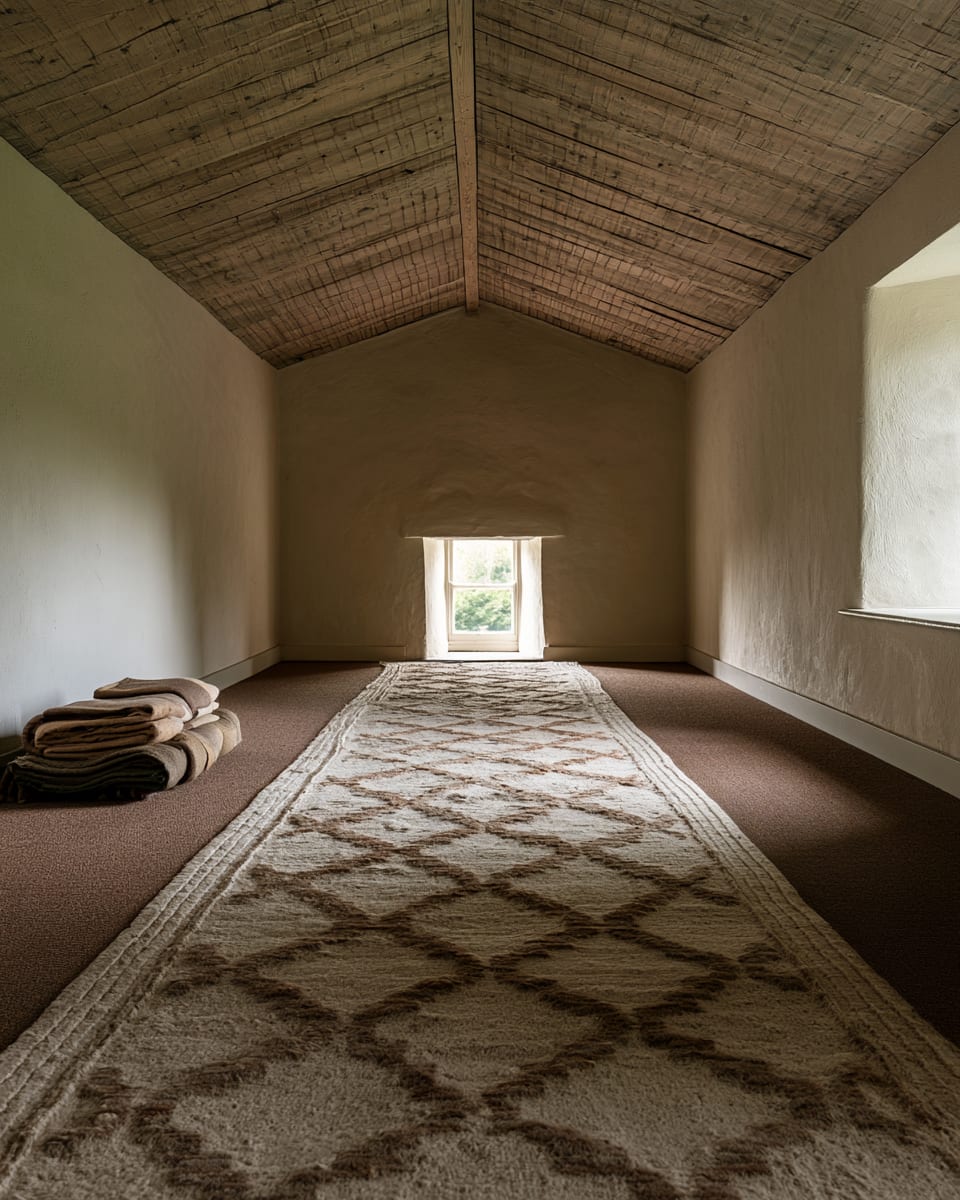 Beni Ourain in a minimalist living room: the one soft thing