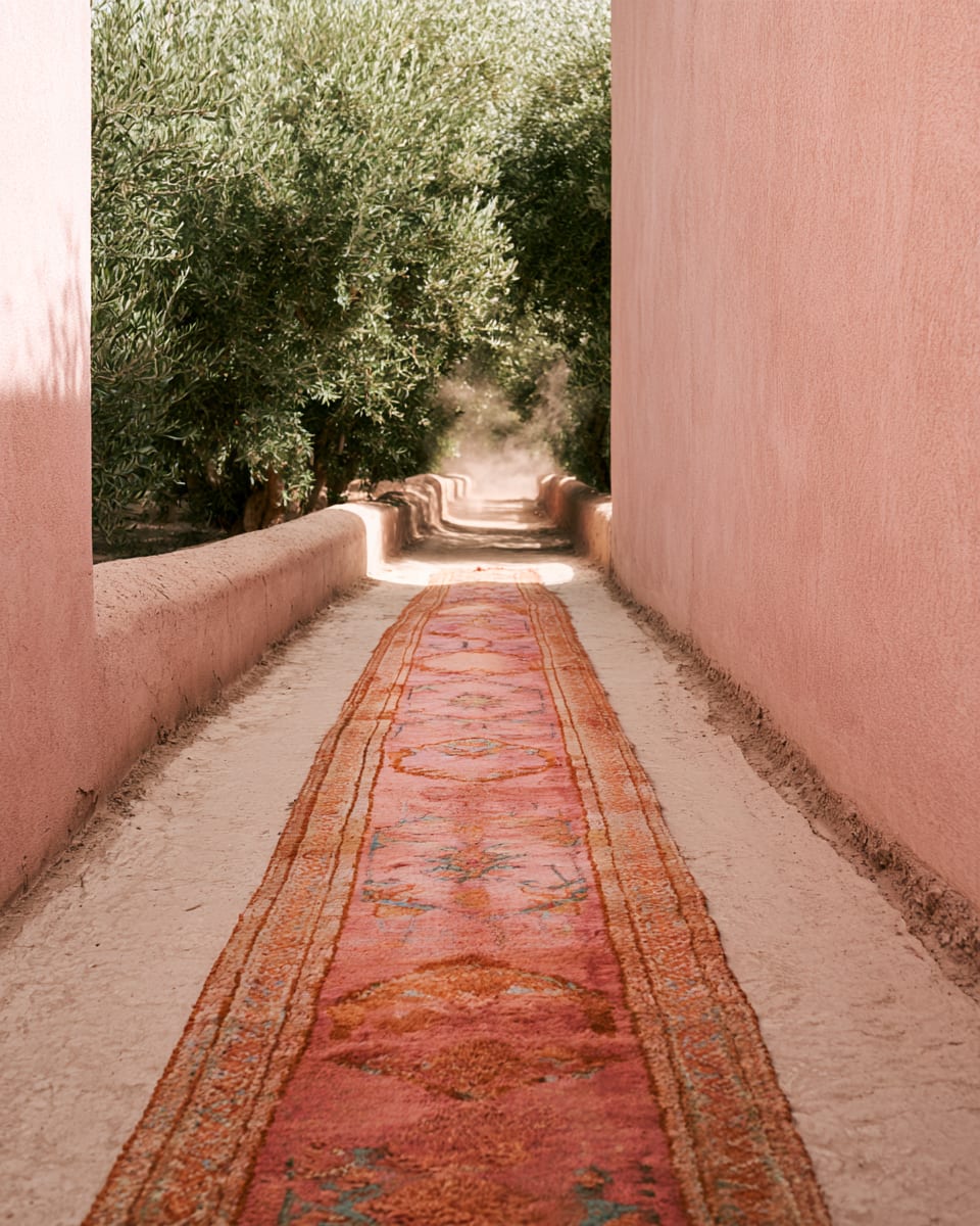 A colourful Boujad in a white room