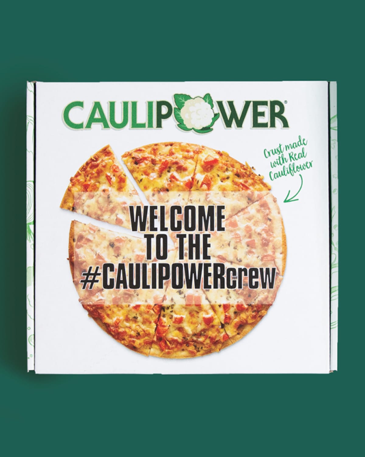 CAULIPOWER box on dark green background